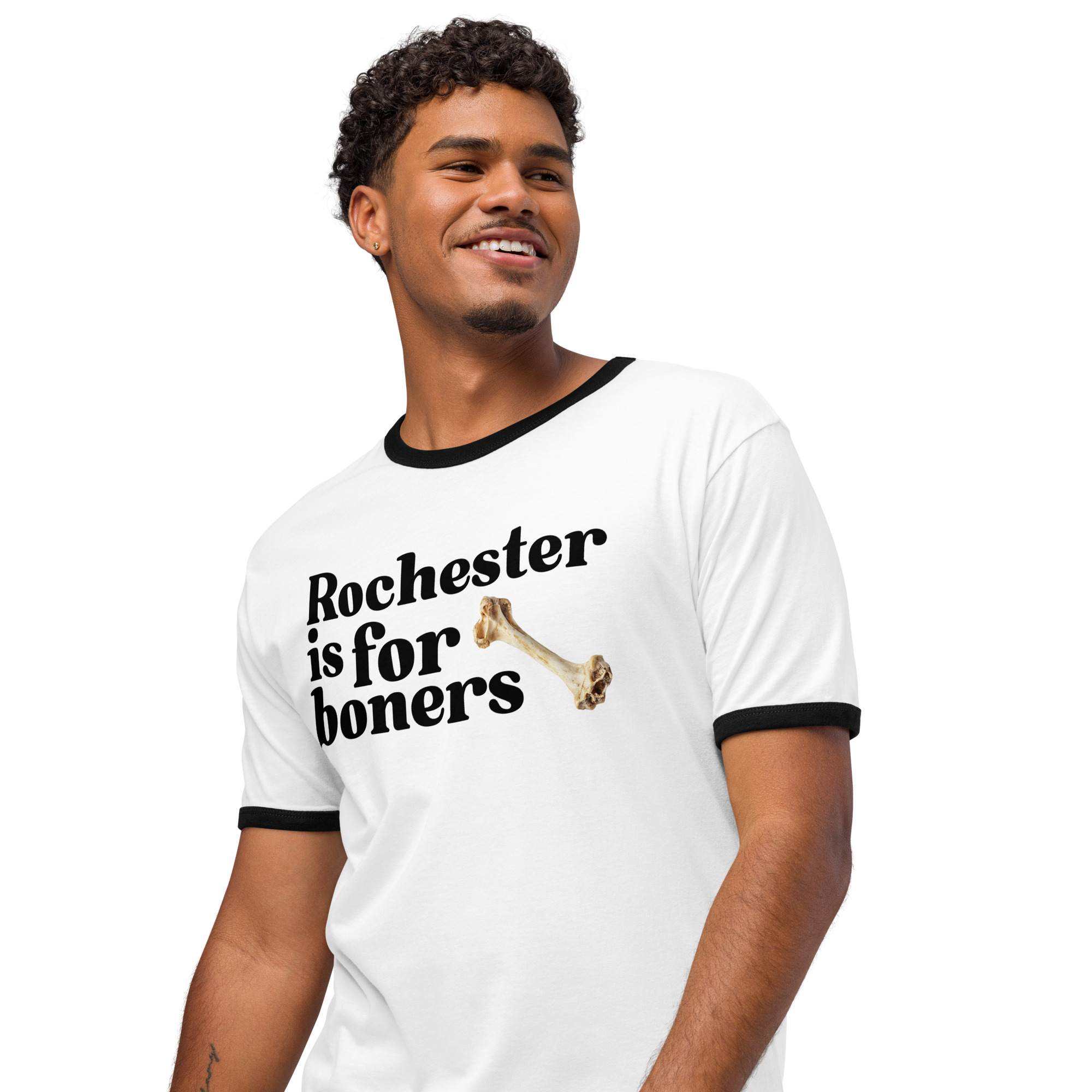 Rochester Is For Boners | All Gender Ringer T-Shirt
